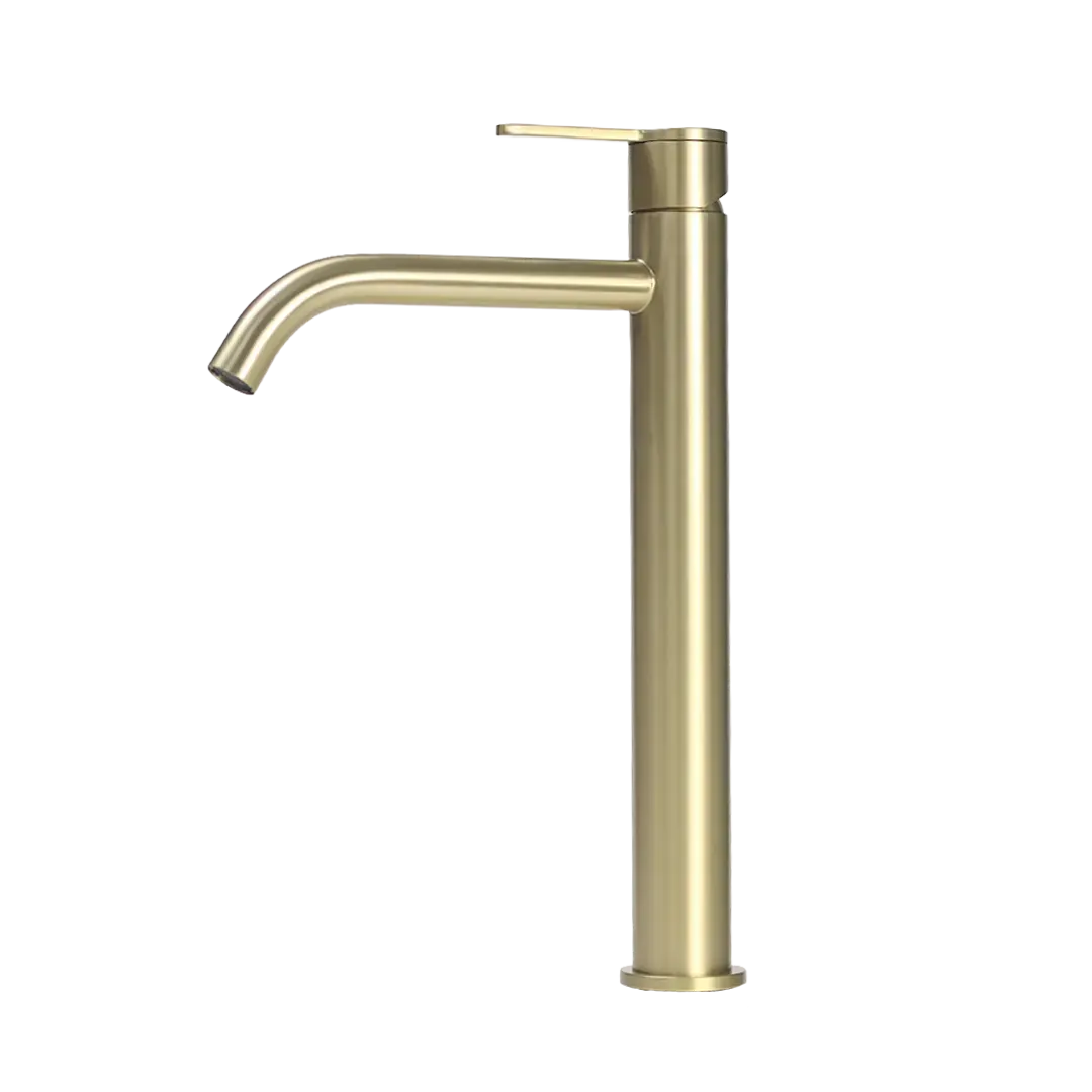 Meissen Attivo Basin Mixer Tall Satin Brass