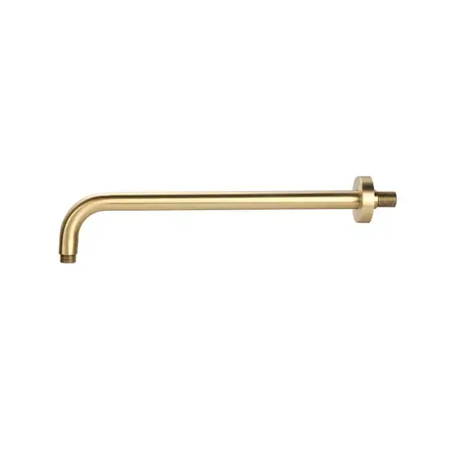Meissen 400mm round shower arm Satin Brass