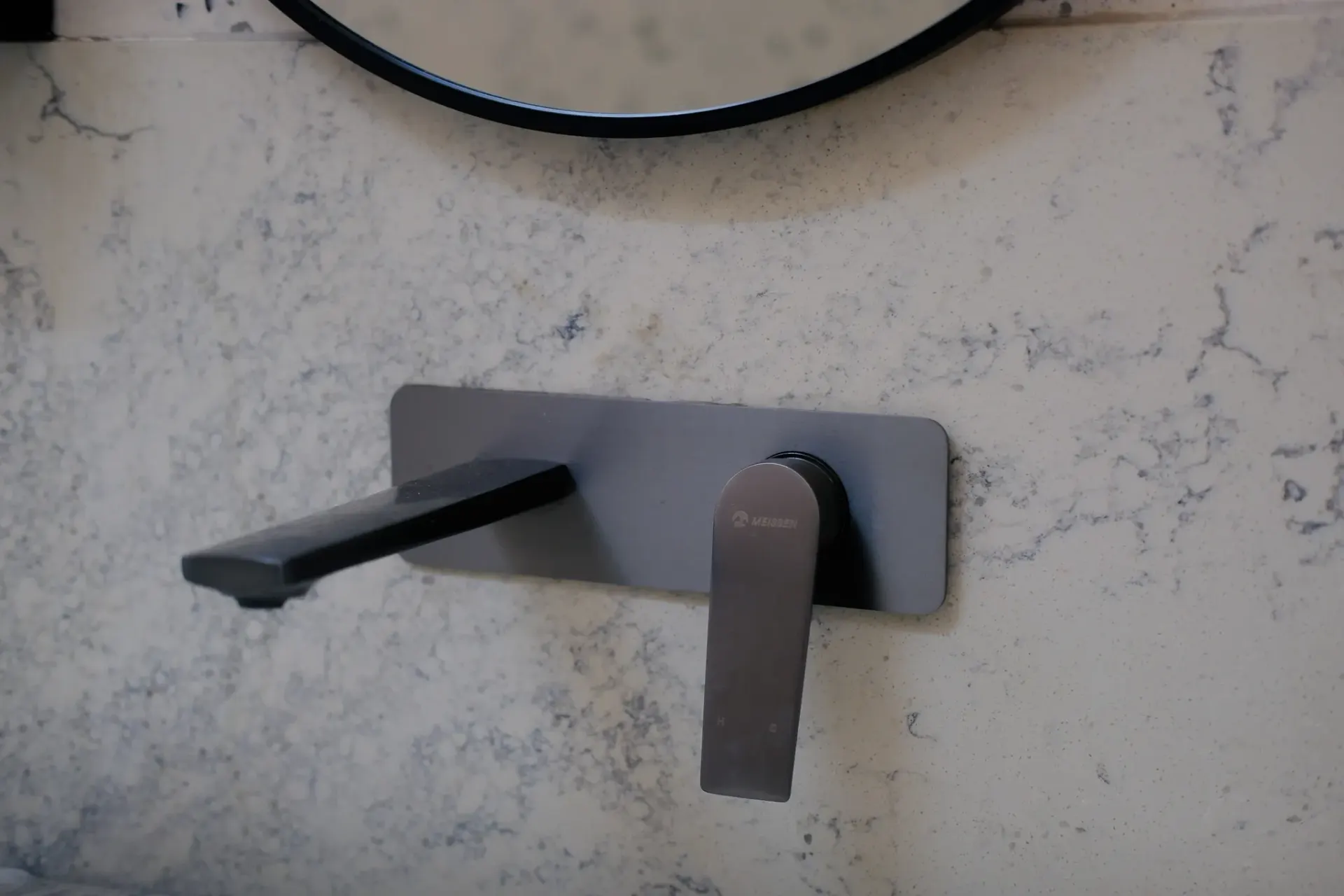 Premium bathroom hardware finishes and 2025 colour trends. Meissen Vita wall mounted basin mixer