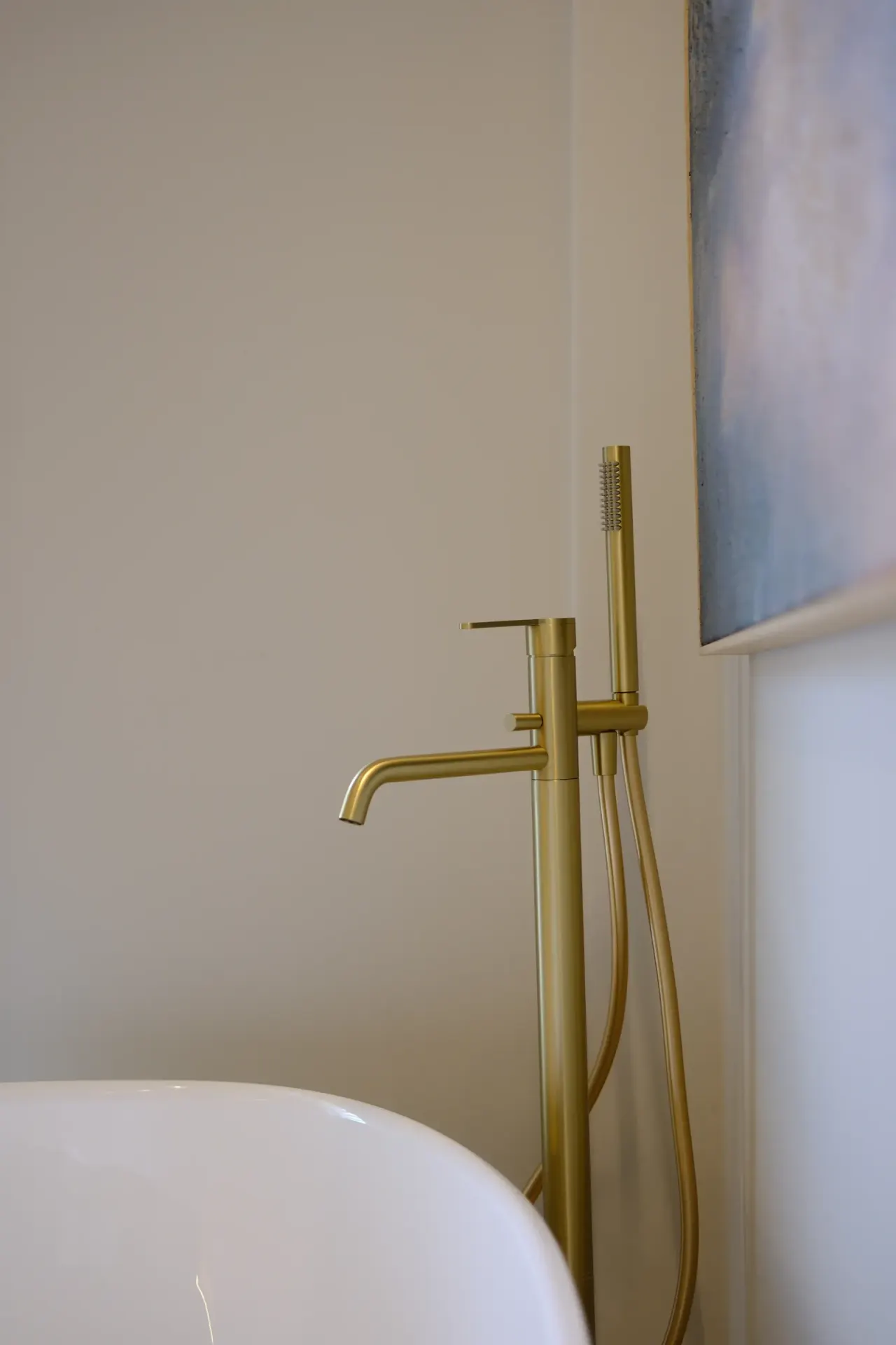 Attivo freestanding mixer satin brass