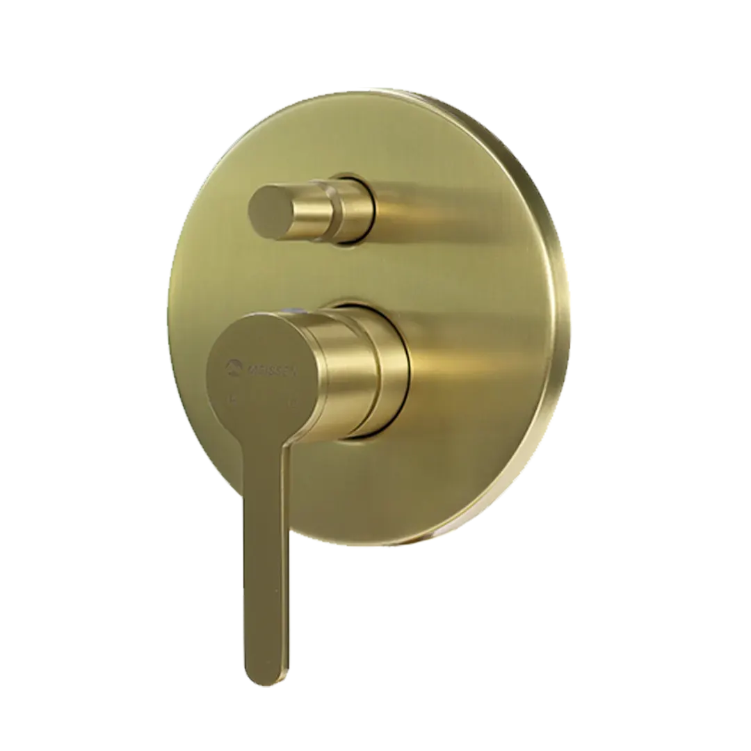Meissen Attivo Concealed Diverter Mixer Satin Brass