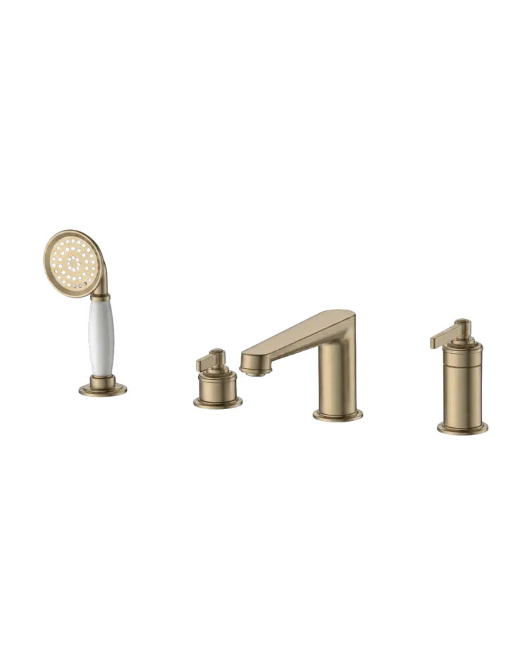 Sera Deck-Type Bath Mixer in Satin Brass