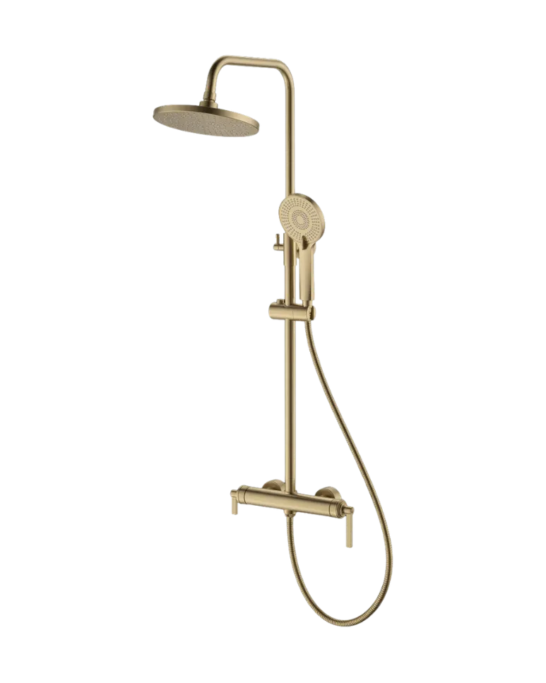 Sera Exposed Shower Column in Satin Brass