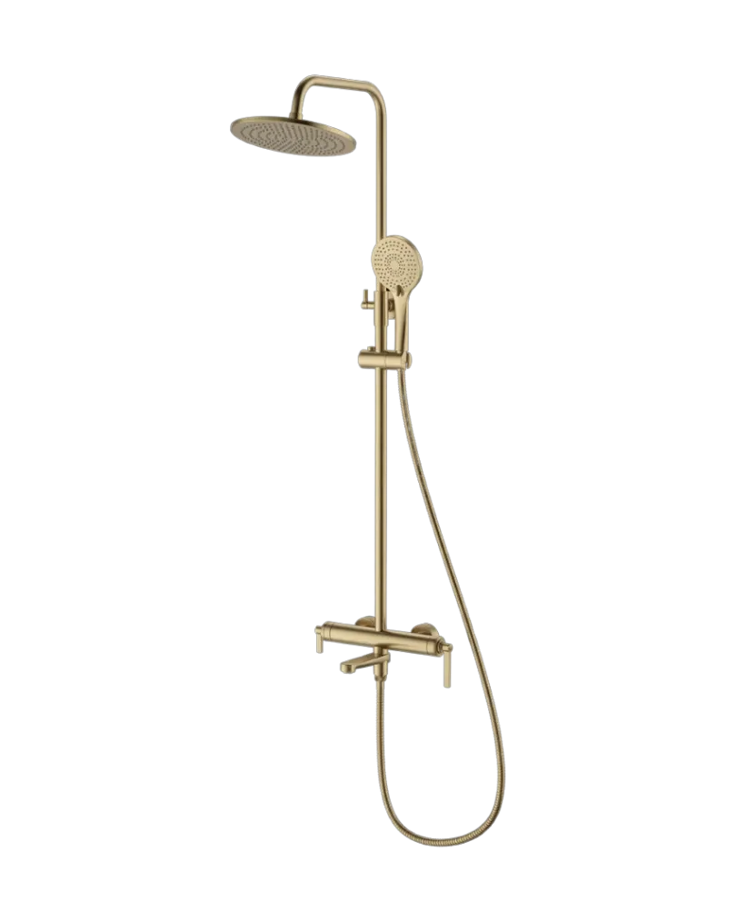 Sera Exposed Shower/Bath Column in Satin Brass