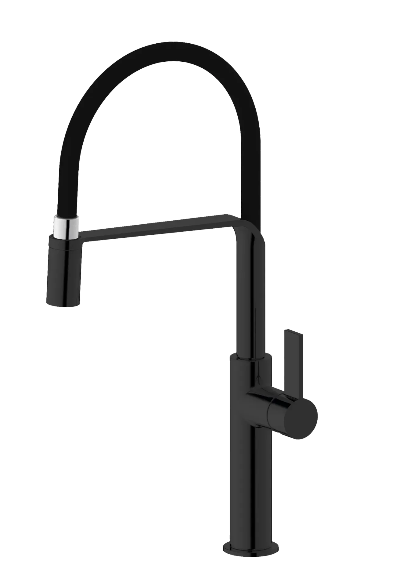 Meissen Volanta Double Black Deck-type Sink Mixer Black