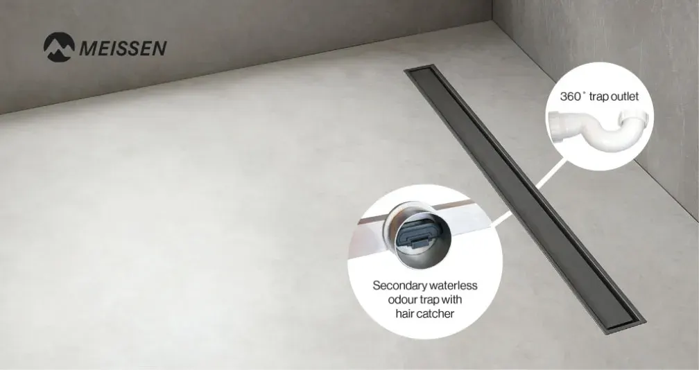Sleek and modern shower hardware for a high-end bathroom renovation.